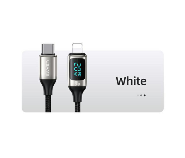 USAMS Kabel pleciony USB-C/Lightning LED 1,2m 20W PD Fast Charge - 1568999 - zdjęcie 7